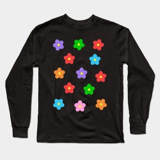 Multicolor Bib Flower Pattern Long Sleeve T-Shirt